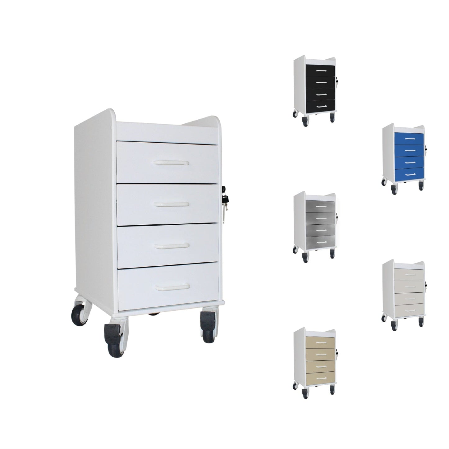 White Compact Cart Procedure/Bedside Carts TrippNT