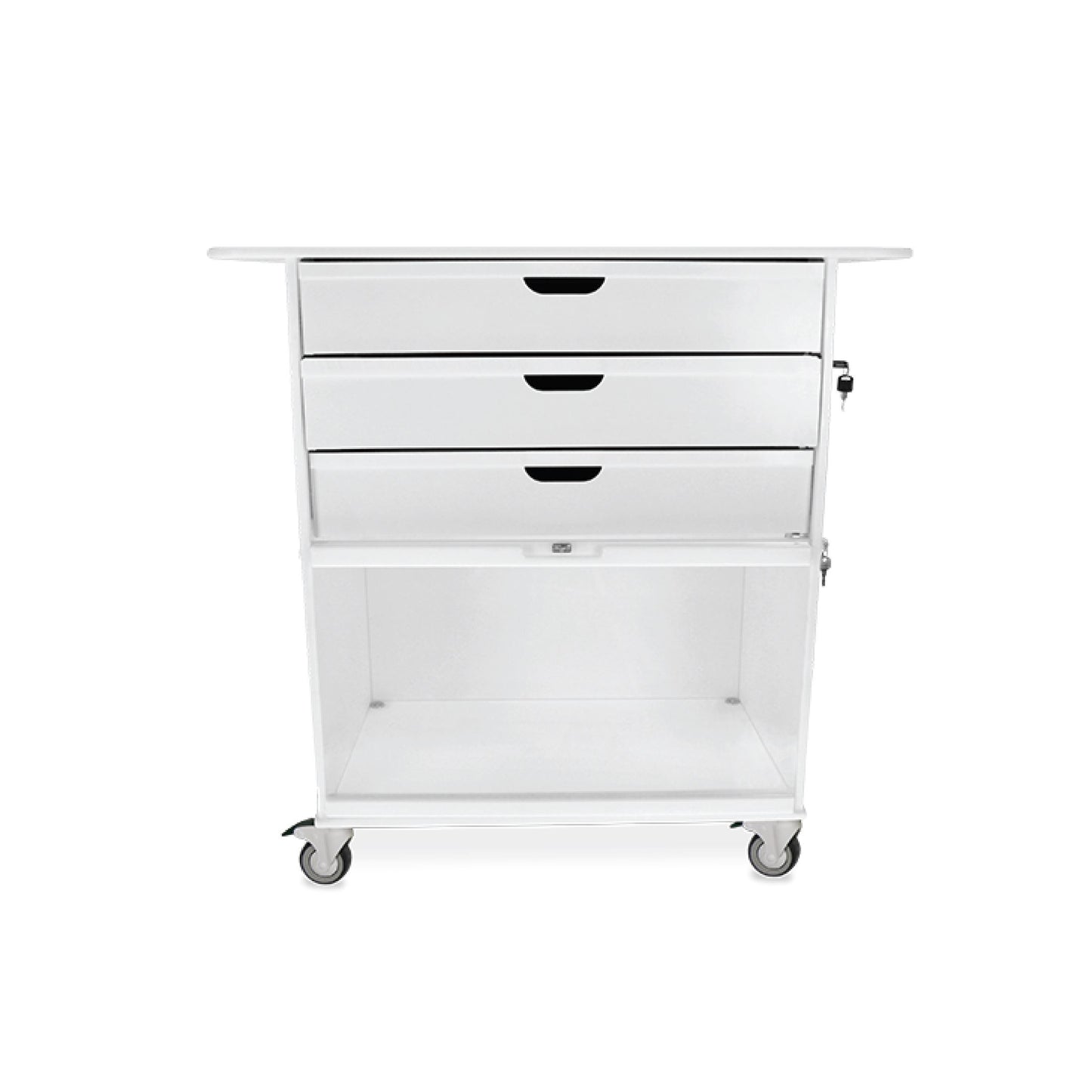 Extra Wide Core Cart with White Drawers Procedure/Bedside Carts TrippNT