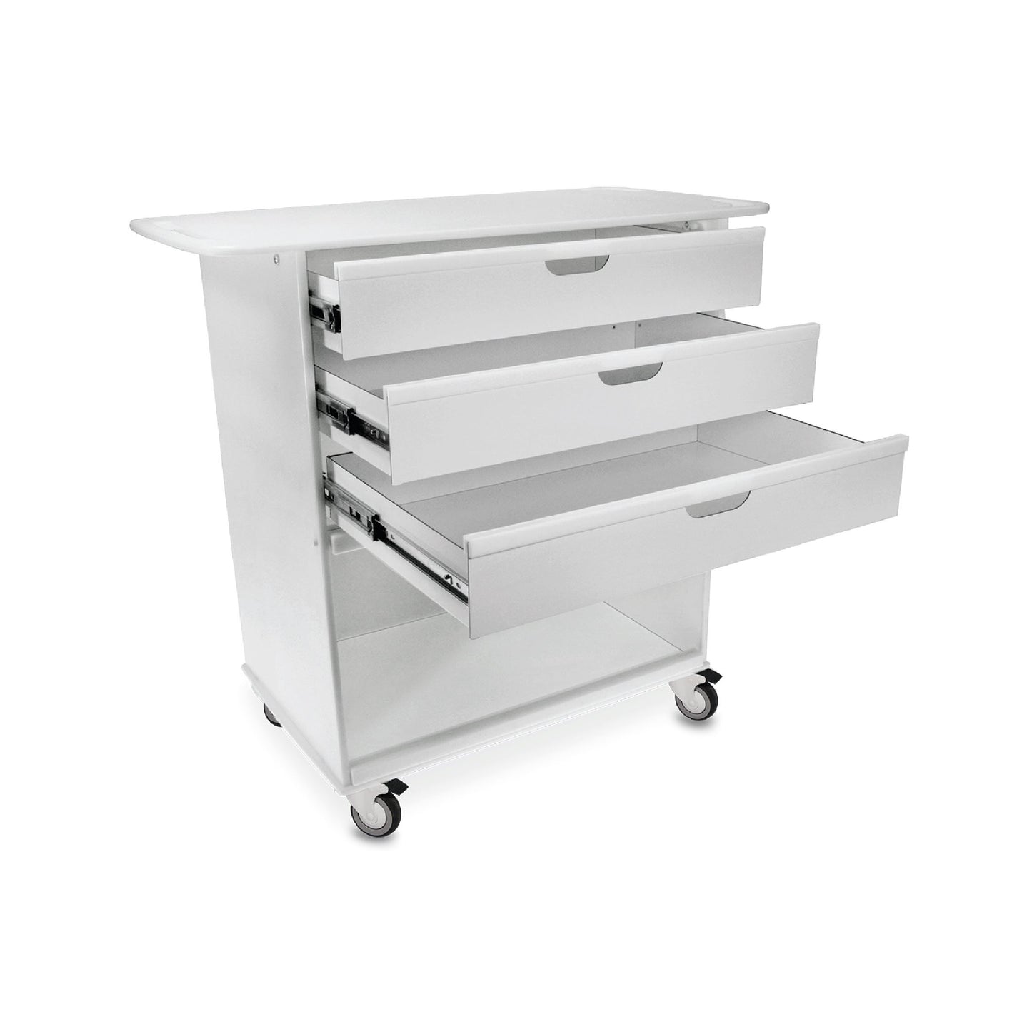 Extra Wide Core Cart with White Drawers Procedure/Bedside Carts TrippNT