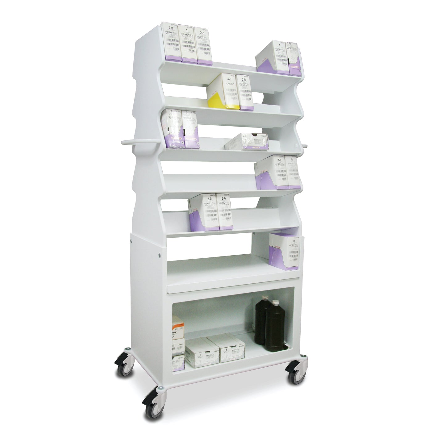 Tall Extra Wide Slanted Suture Cart Procedure/Bedside Carts TrippNT