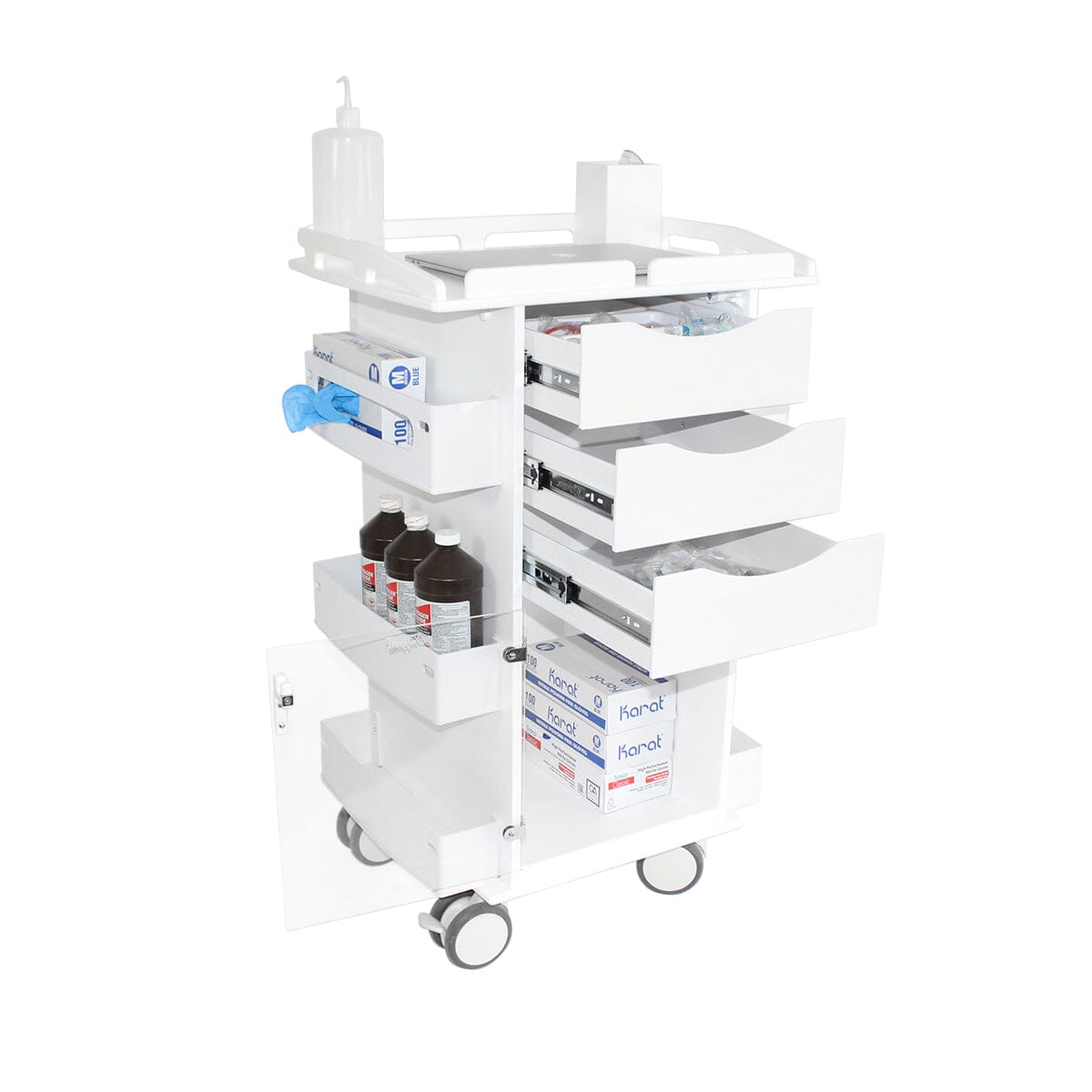 Core DX Cart with Hinged Door and Railtop Procedure/Bedside Carts TrippNT