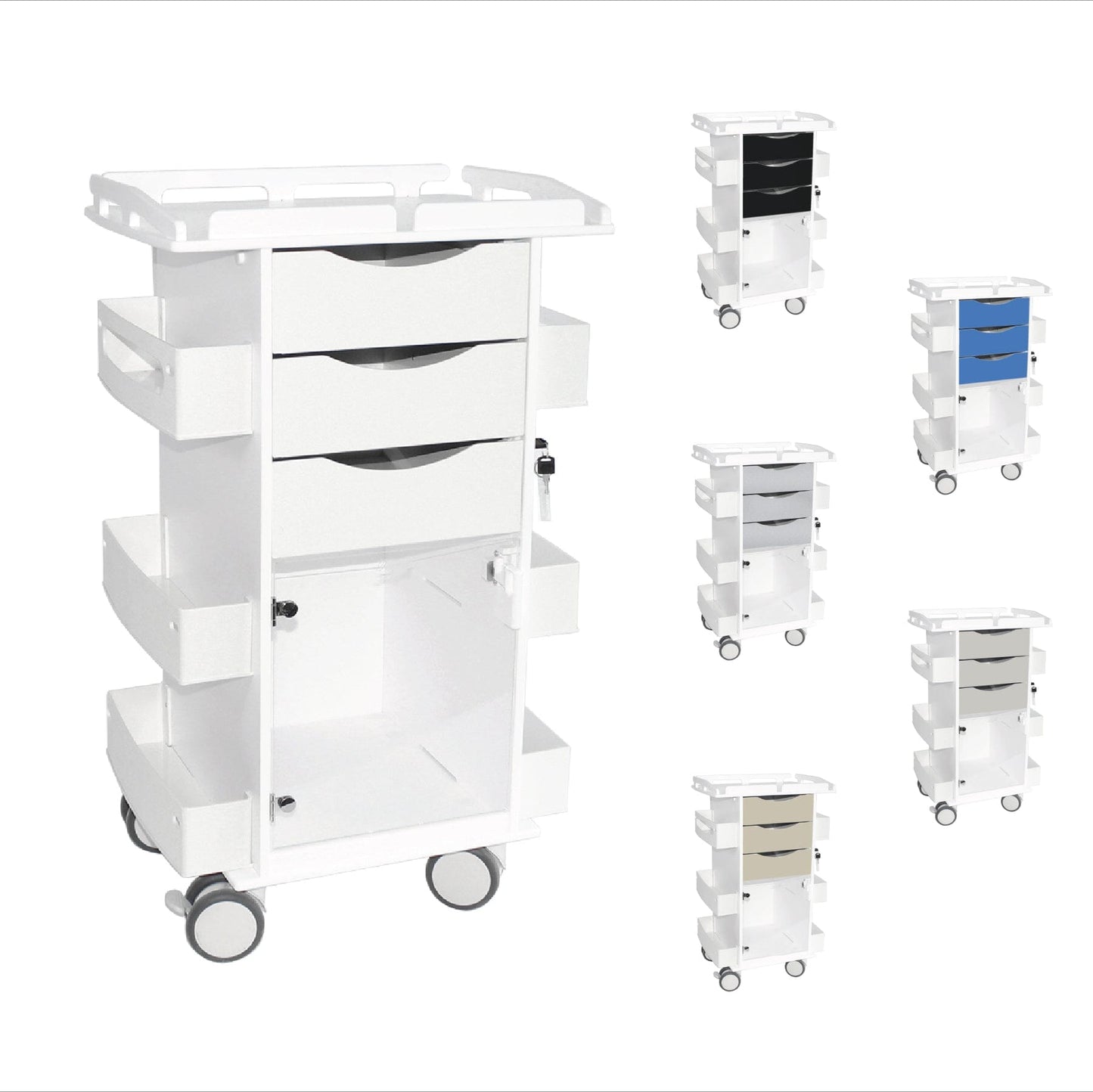 Core DX Cart with Hinged Door and Railtop Procedure/Bedside Carts TrippNT