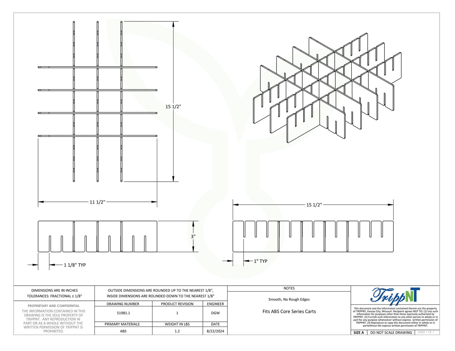 Cart Drawer Dividers Procedure/Bedside Carts TrippNT
