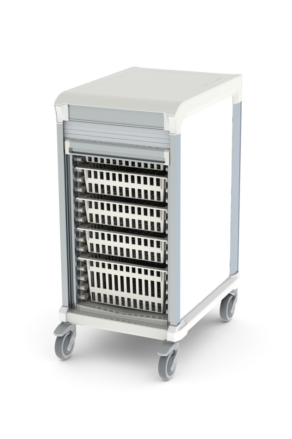 42"H Mobile Storage Cart Enclosed Storage Pegasus 29"Dx22"W Tambour/Roll Up