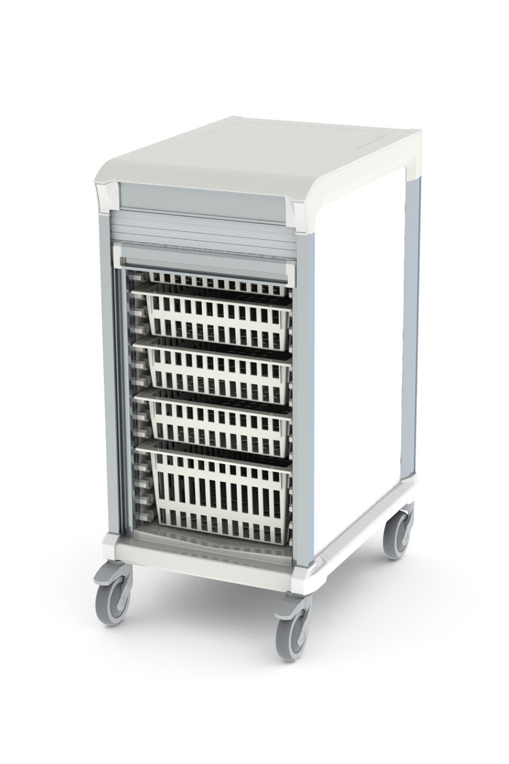 42"H Mobile Storage Cart Enclosed Storage Pegasus 29"Dx22"W Tambour/Roll Up 