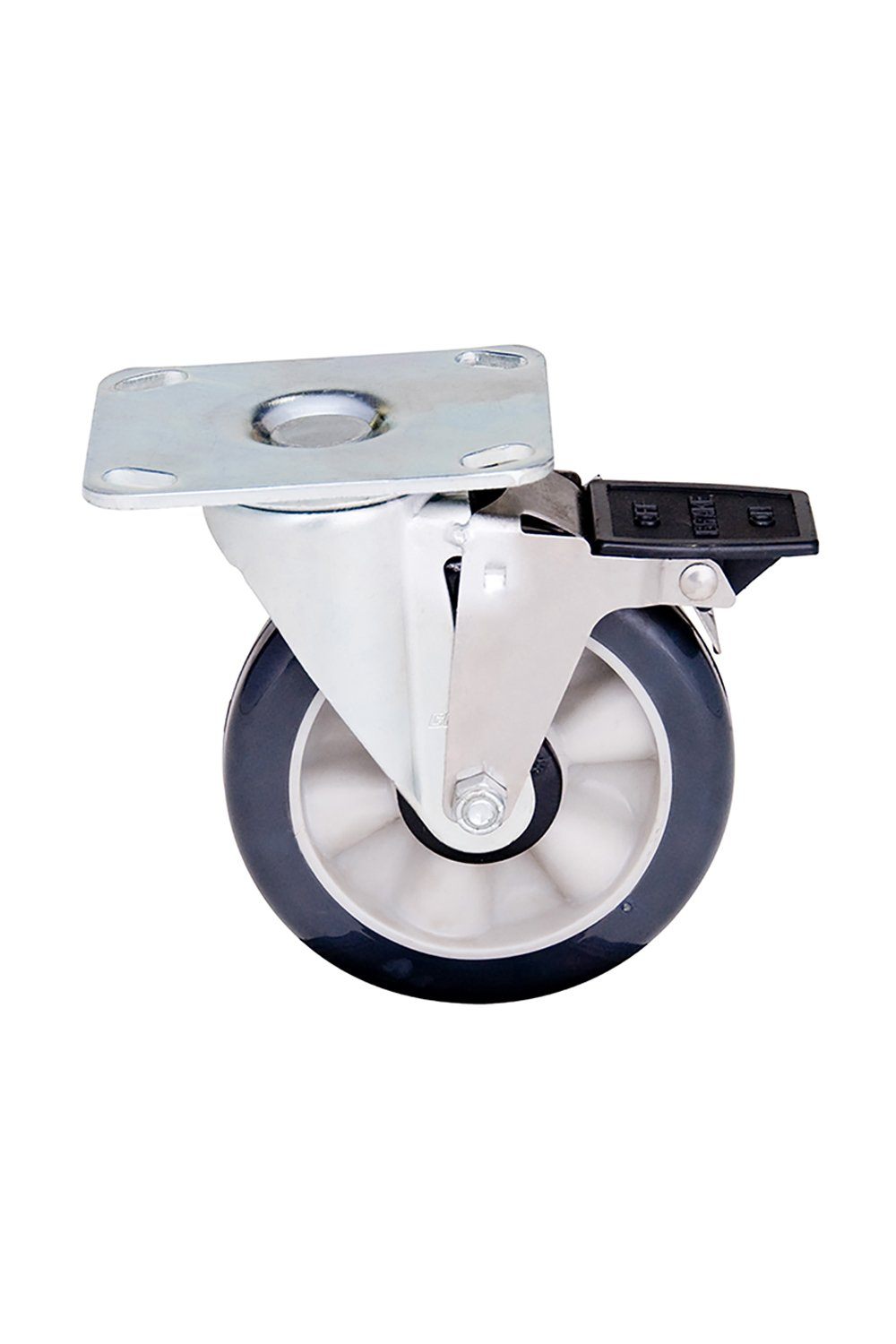 Caster, Plate, 5" Swivel Open Storage Acart Swivel with brake 5" x 1.25"