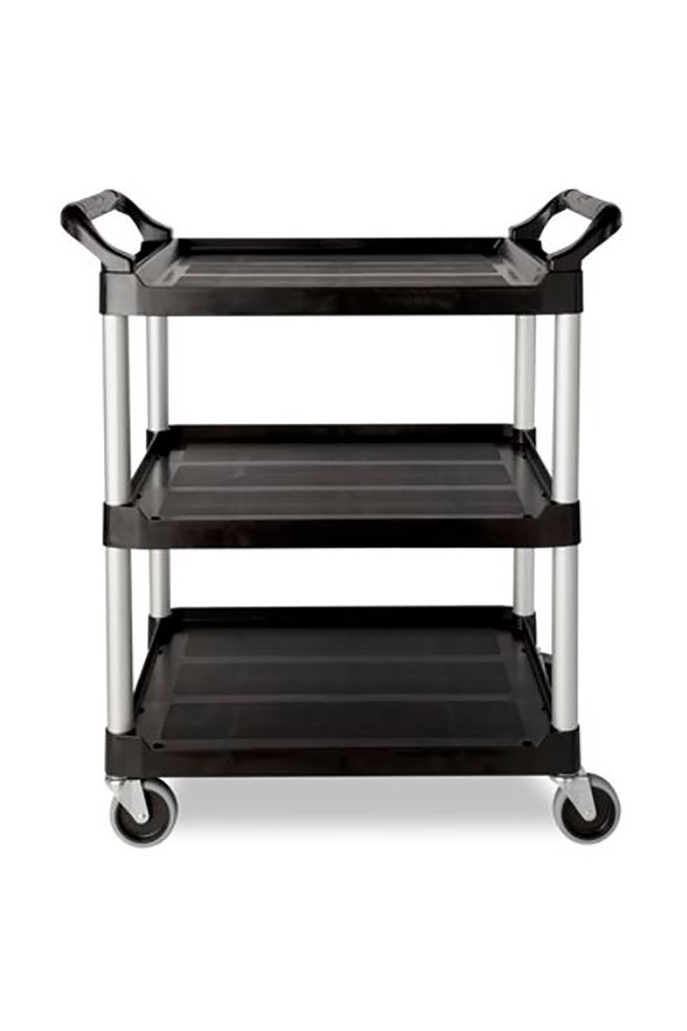 Open Sided Xtra Cart Transport & Utility Carts Rubbermaid 20"D x 40.63"W x 37.8"H Lockable Doors, Sliding Drawer Black