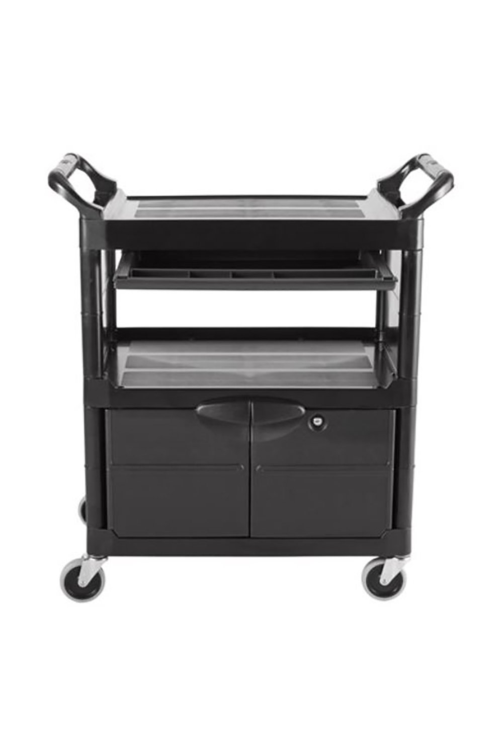 Service Cart With Lockable Doors Transport & Utility Carts Rubbermaid 