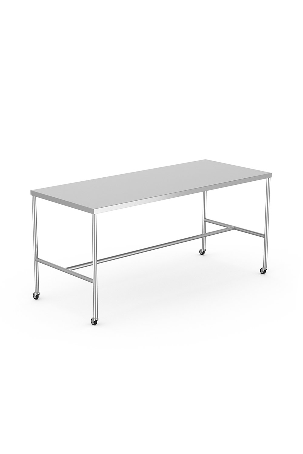 Stainless Steel Table Stainless Solutions Macmedical 72"D x 30"W x 36"H H-Brace, 5" whls