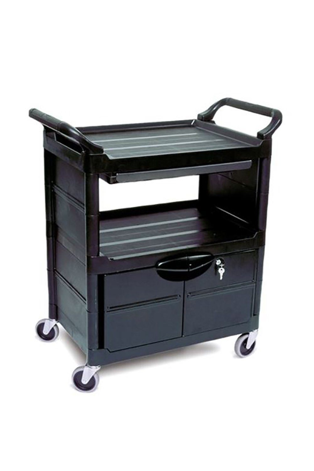 Service Cart With Lockable Doors Transport & Utility Carts Rubbermaid