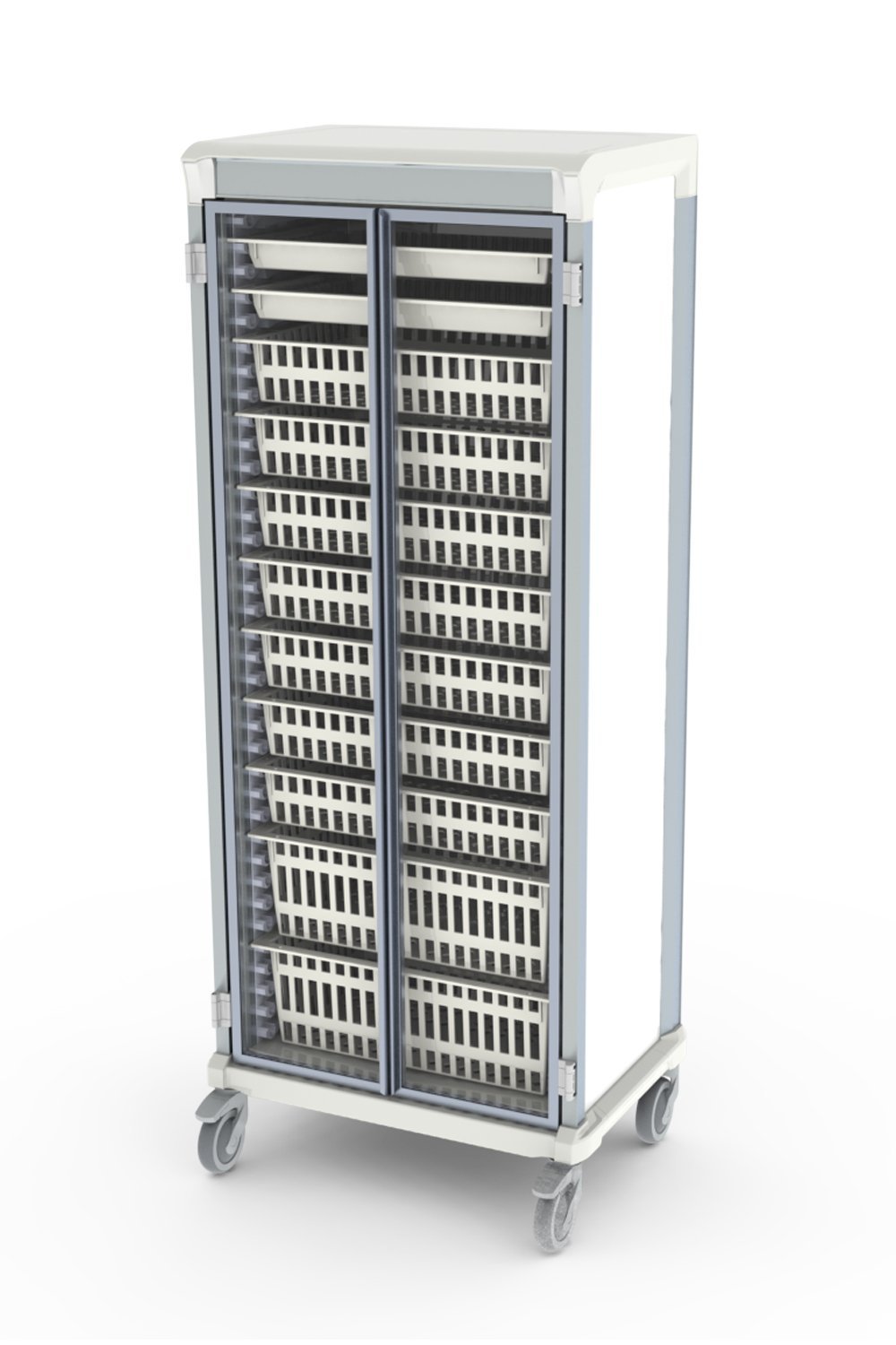 72"H Cart Enclosed Storage Pegasus 21"Dx30"W Glass