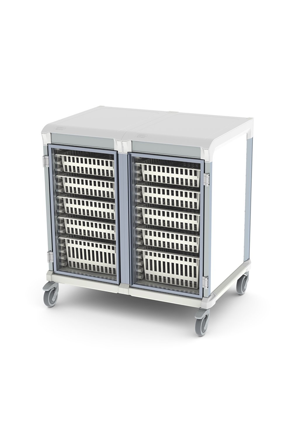 42"H Mobile Storage Cart Enclosed Storage Pegasus 29"Dx38"W Glass