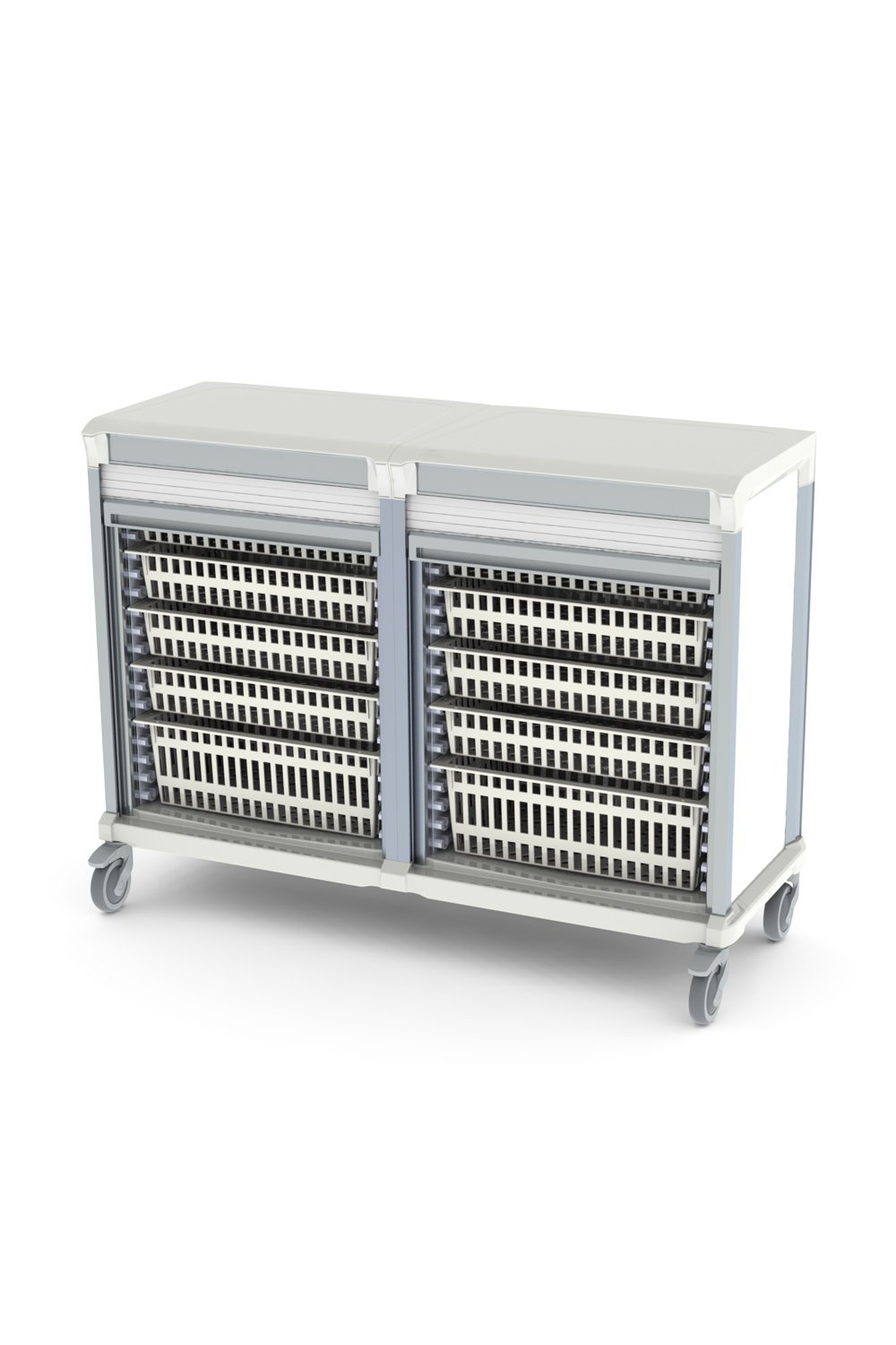42"H Mobile Storage Cart Enclosed Storage Pegasus 21"Dx58"W Tambour/Roll Up