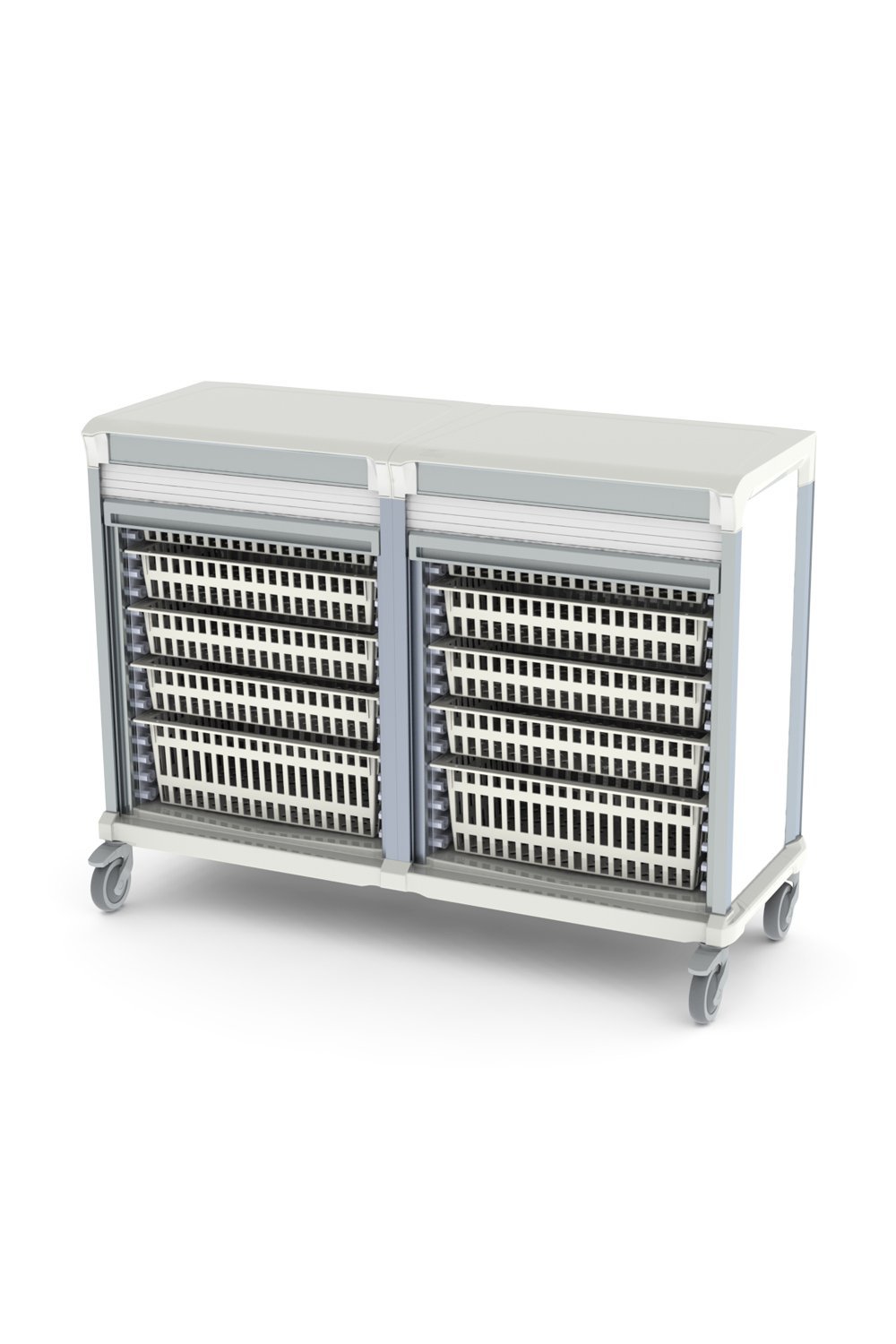 42"H Mobile Storage Cart Enclosed Storage Pegasus 21"Dx58"W Tambour/Roll Up 