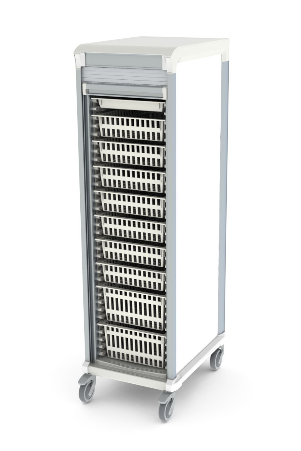 72"H Mobile Storage Cart Enclosed Storage Pegasus 29"Dx22"W Tambour/Roll Up 