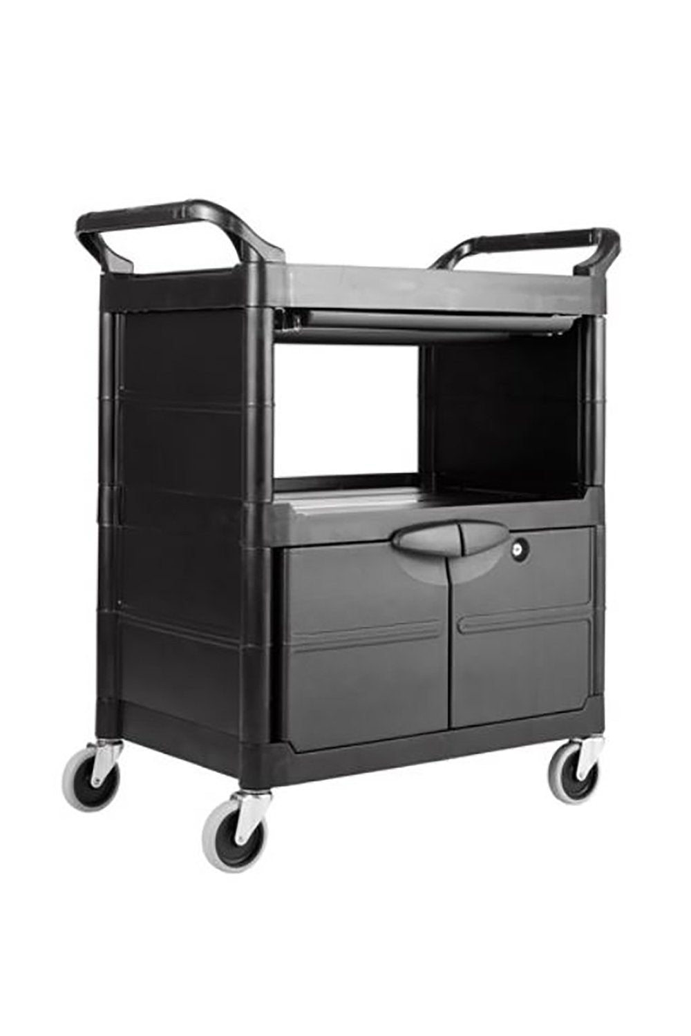 Service Cart With Lockable Doors Transport & Utility Carts Rubbermaid