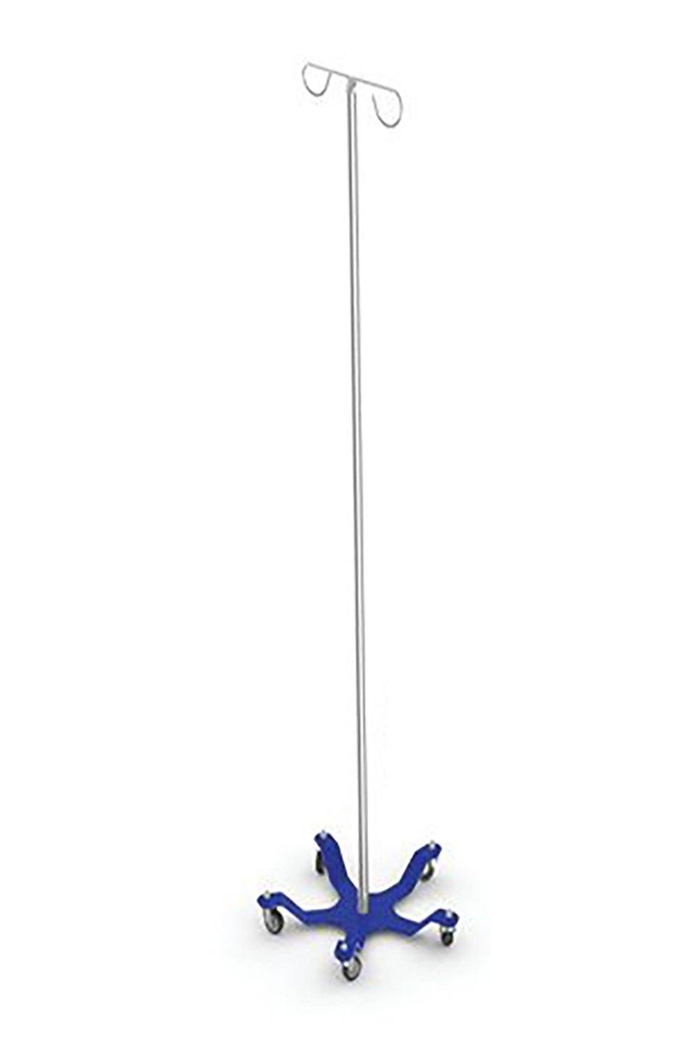 Fixed Height IV Stand, 5 leg, 2 Hook Stainless Solutions Macmedical