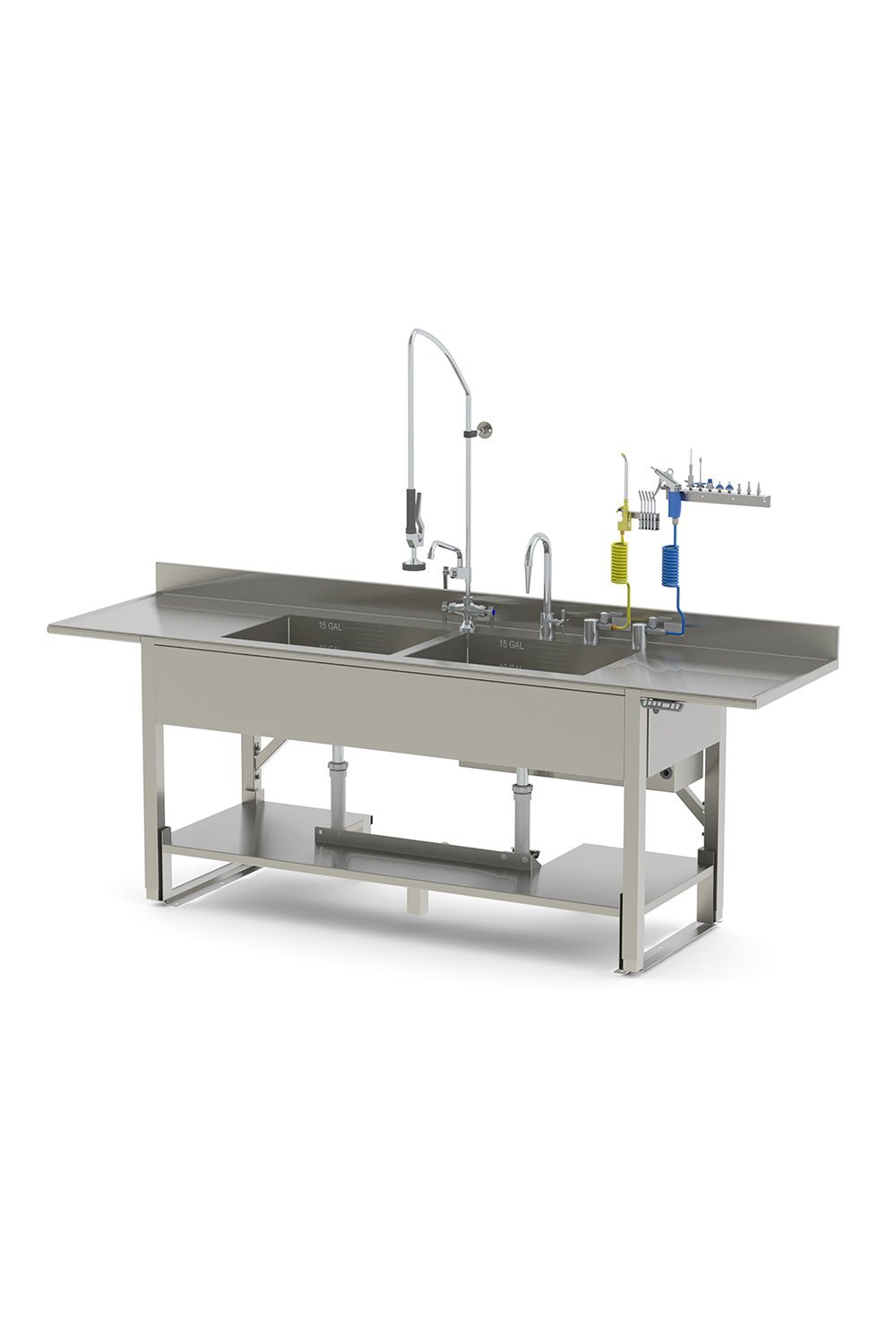 Processing Sink Stainless Solutions Macmedical 26" X 96" X 35-42"H 2.0