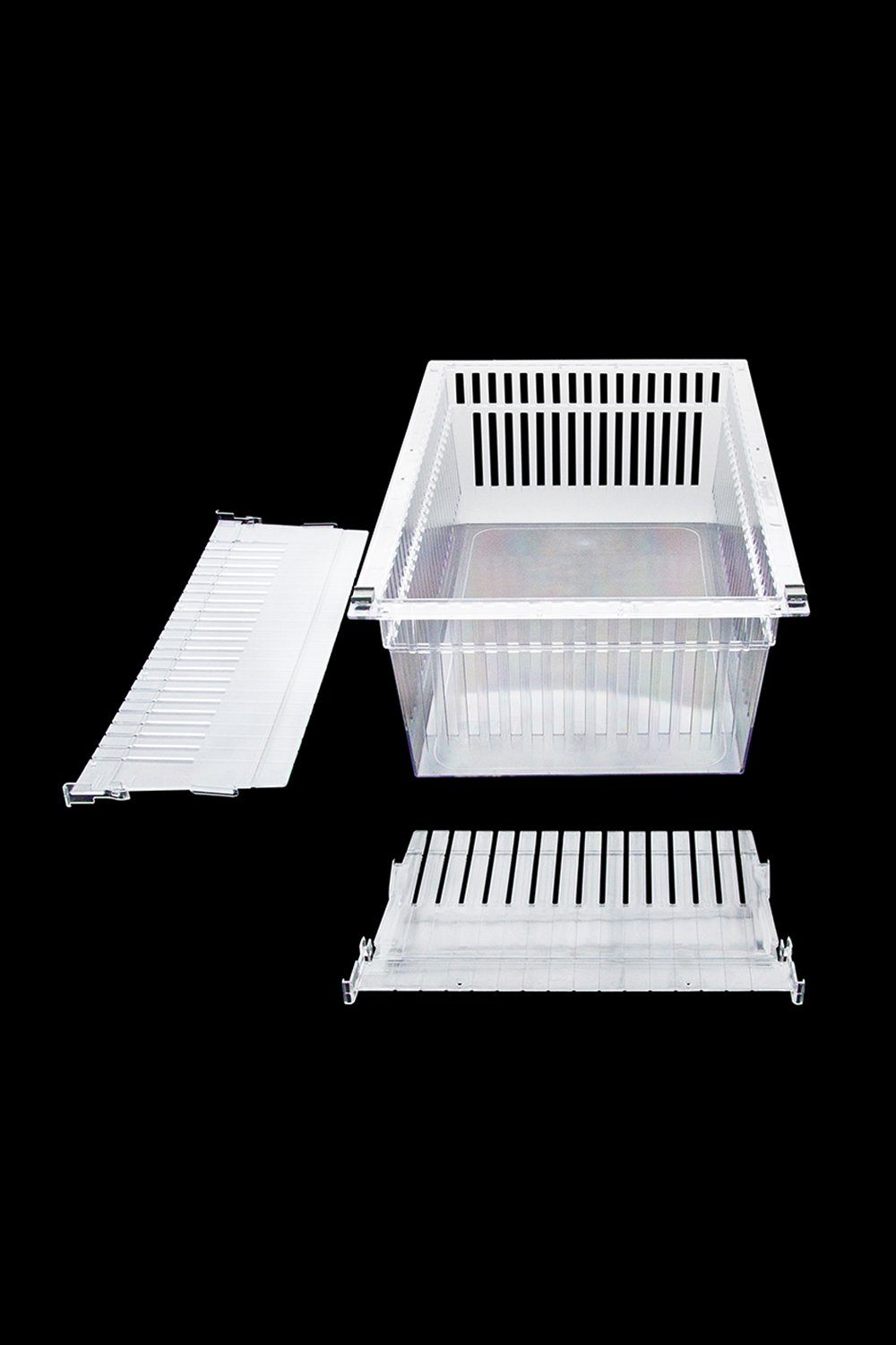 8"H Basket Open Storage Acart Clear Plastic Solid Tray