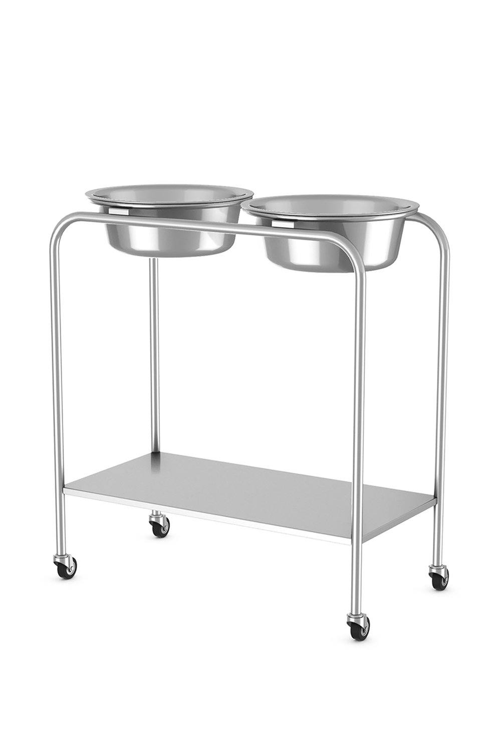 Solution Stand Stainless Solutions Acart 28"D x 14"W x 34"H 9-1/2 Quart Basins (2) with Lower Shelf