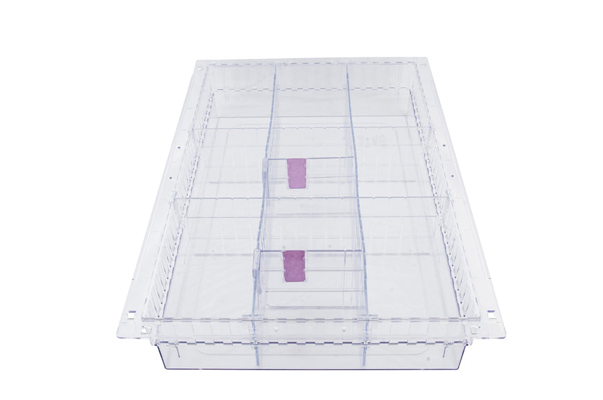 Plastic Tub 4" Clear Open Storage Acart
