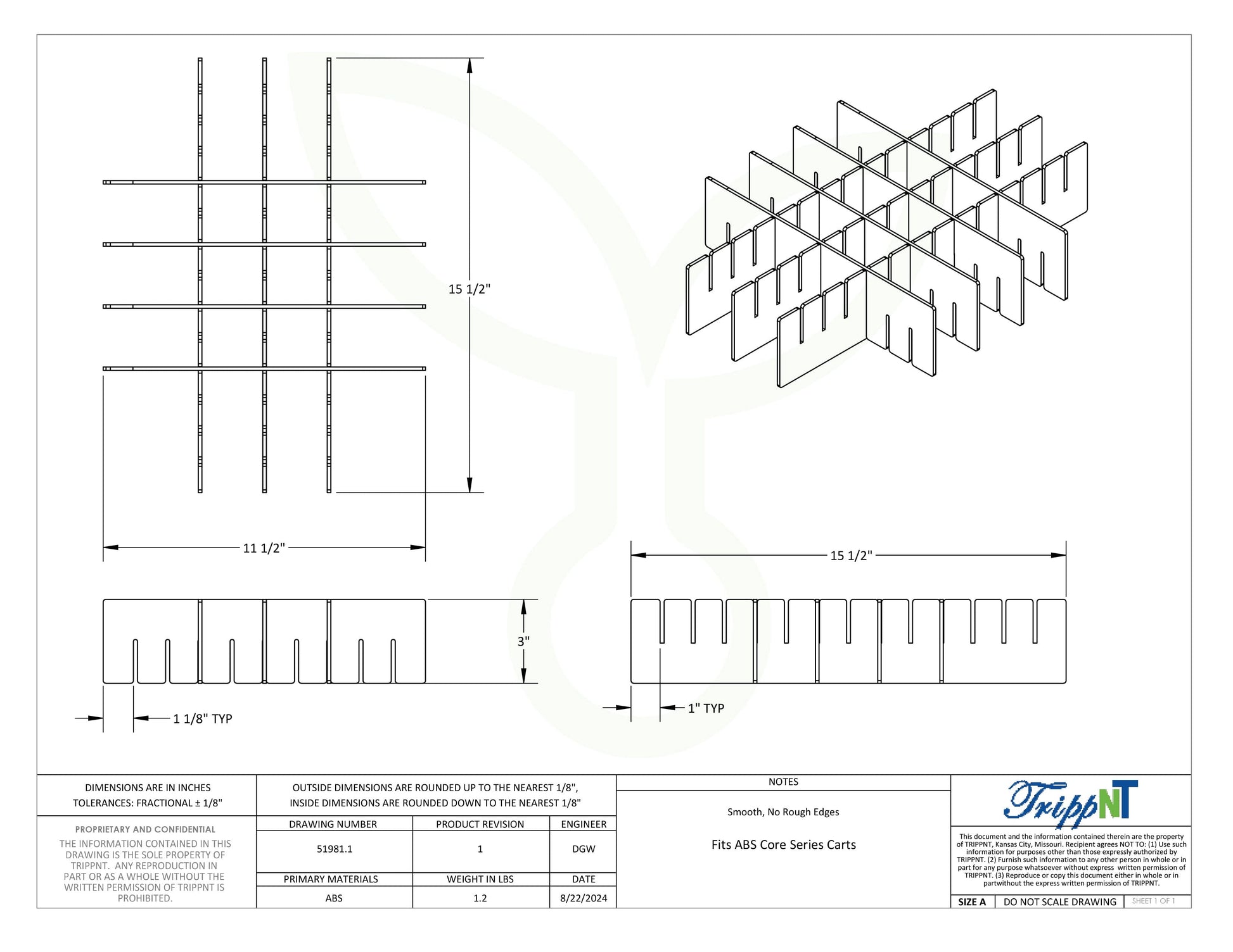 Cart Drawer Dividers Procedure/Bedside Carts TrippNT 