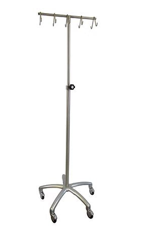 Stainless Steel IV Pole – Aluminum Base IV Pole CENTiCARE 10 Hook Rake Top 