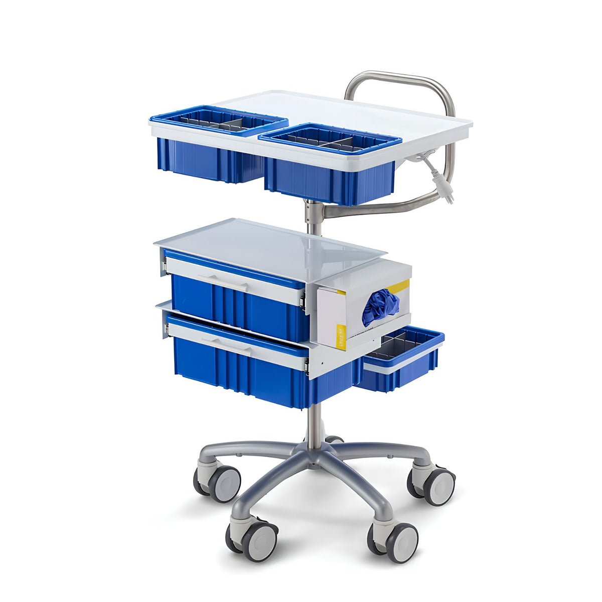 Medical Procedure Cart 24" X 20" with Dual Storage Bins Medical Cart CENTiCARE Two Drawers & Storage Bin 