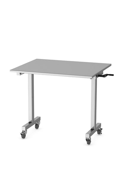 Stainless Steel Table Stainless Solutions Macmedical 34" W x 42" D x 36"W.5 H Adjustable Height Range: 36"W.5" - 48"W.25", 3" Casters 