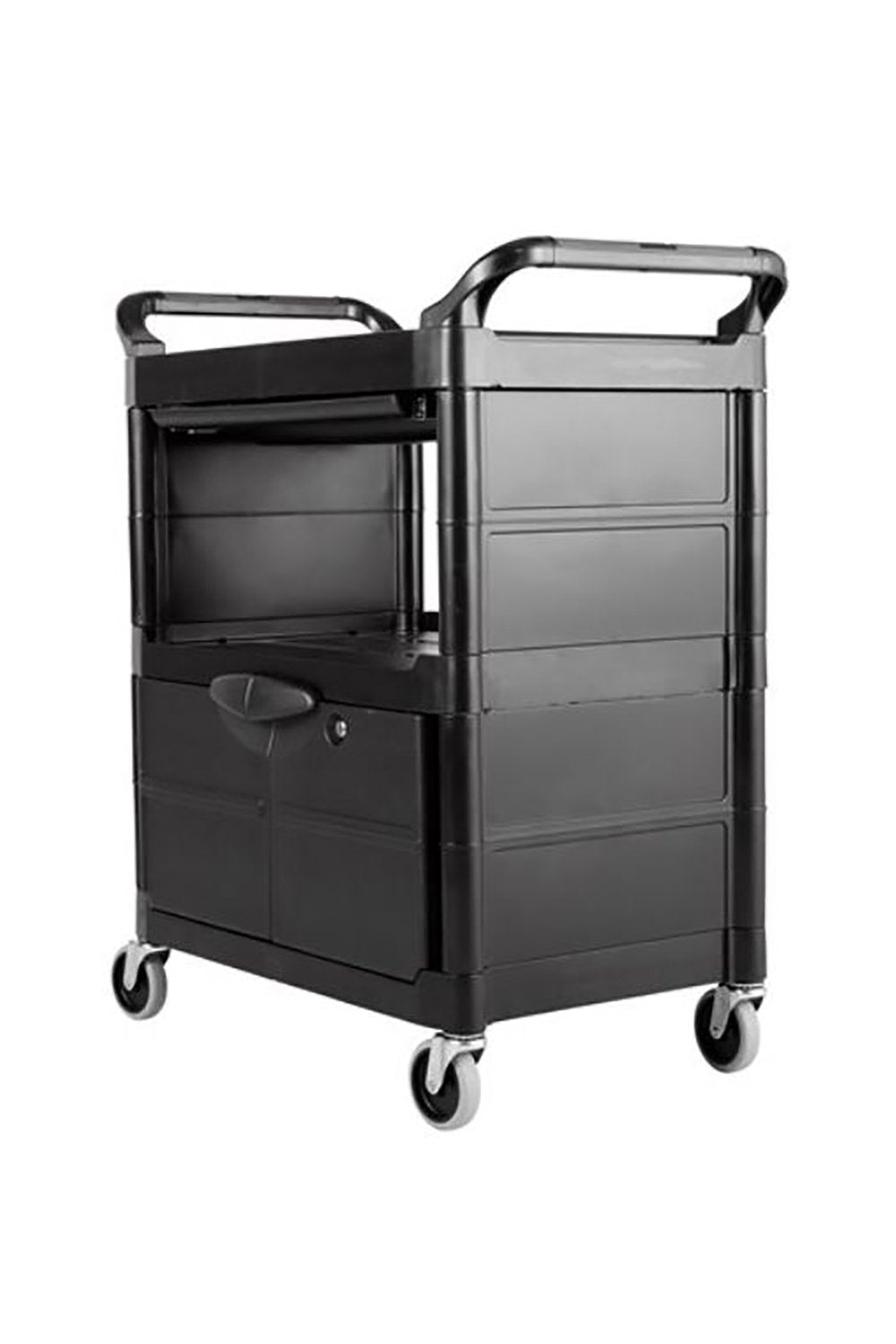 Service Cart With Lockable Doors Transport & Utility Carts Rubbermaid 