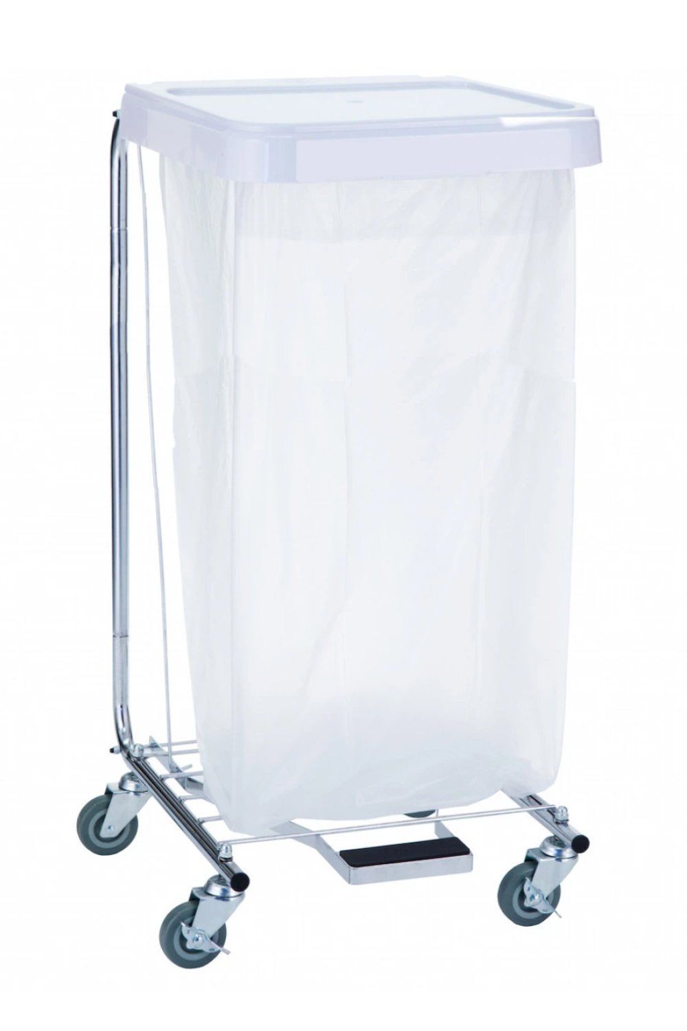 Single Medium Duty Linen Hamper With Lid And Foot Pedal Infection Control & Housekeeping R&B 