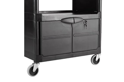 Service Cart With Lockable Doors Transport & Utility Carts Rubbermaid 