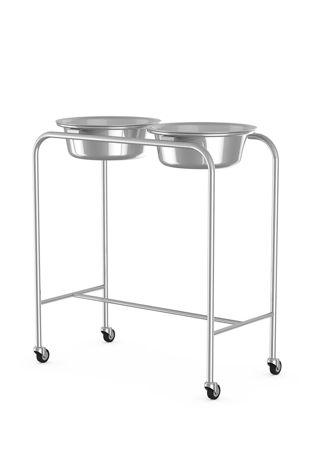 Solution Stand Stainless Solutions Acart 28"D x 14"W x 34"H 9-1/2 Quart Basins (2) with H Brace 