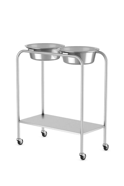 Solution Stand Stainless Solutions Acart 28"D x 14"W x 34"H 7 Quart Basins (2) with Lower Shelf 